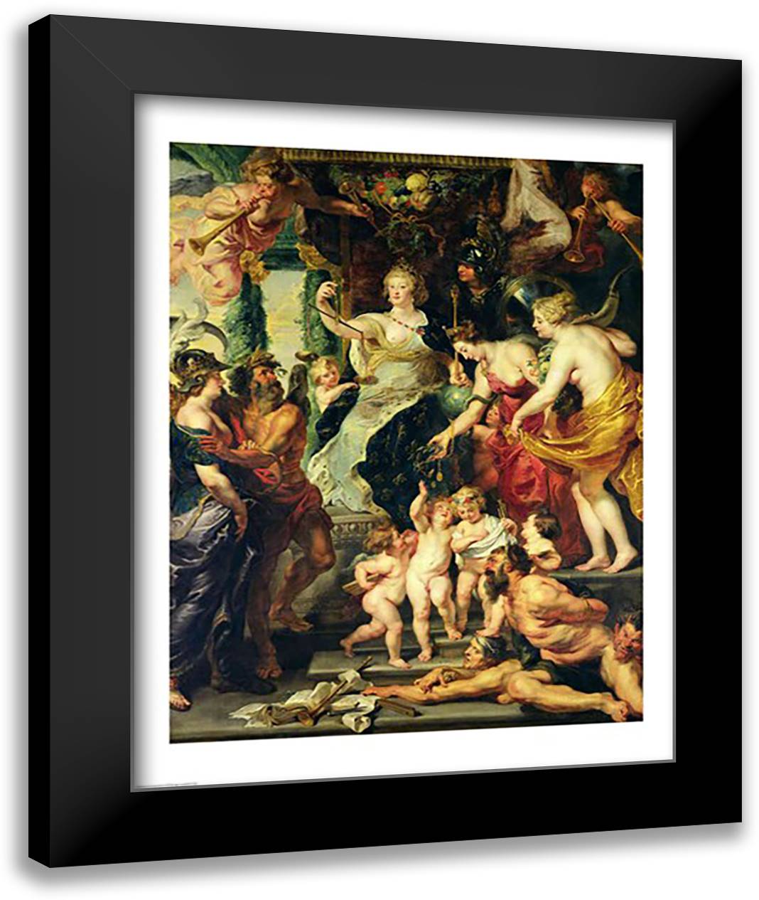 The Felicity of the Regency, 1621-25 22x28 Black Modern Wood Framed Art Print Poster by Rubens, Peter Paul