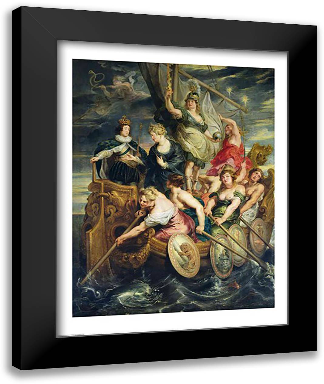 The Majority of Louis XIII 22x28 Black Modern Wood Framed Art Print Poster by Rubens, Peter Paul