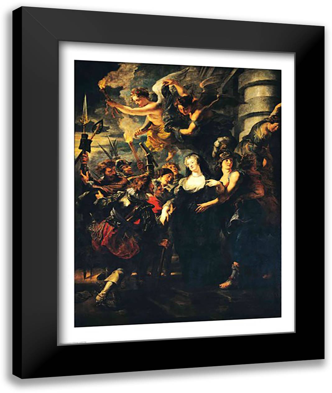 The Medici Cycle: Marie de Medici 22x28 Black Modern Wood Framed Art Print Poster by Rubens, Peter Paul