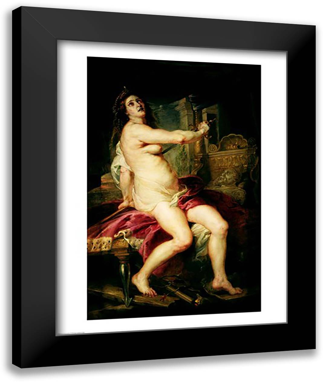 The Death of Dido 22x28 Black Modern Wood Framed Art Print Poster by Rubens, Peter Paul