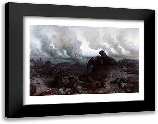 The Enigma, 1871 28x22 Black Modern Wood Framed Art Print Poster by Dore, Gustave
