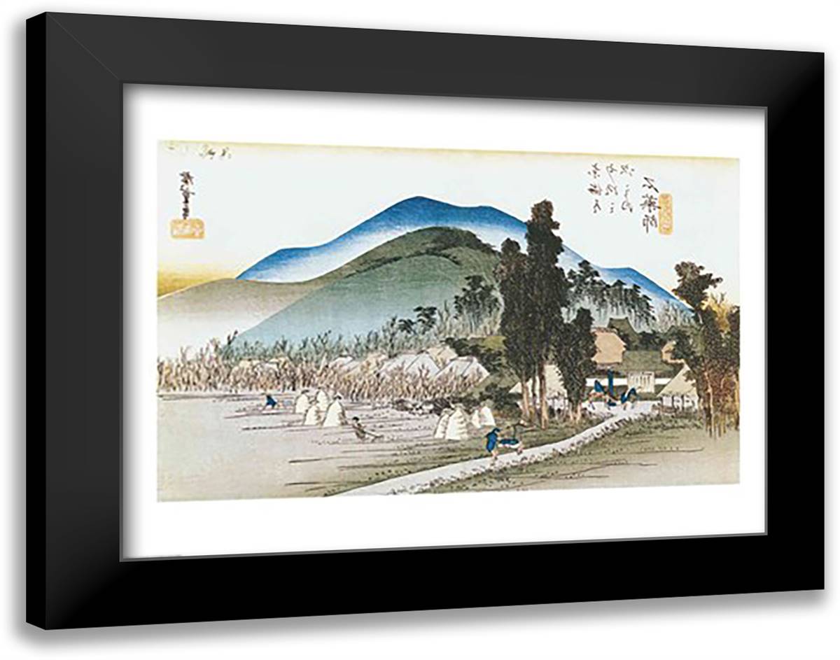 Ishiyakushi 28x22 Black Modern Wood Framed Art Print Poster by Hiroshige, Utagawa