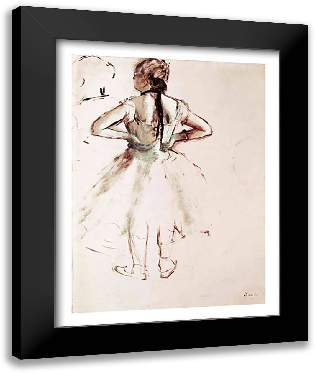 Dancer viewed from the back 22x28 Black Modern Wood Framed Art Print Poster by Degas, Edgar