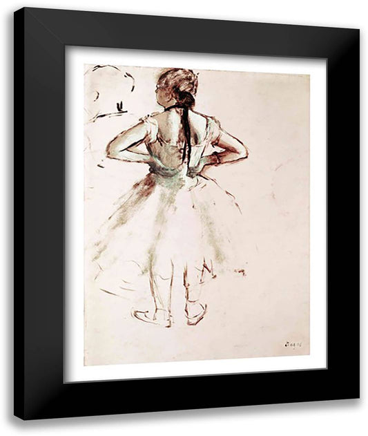 Dancer viewed from the back 22x28 Black Modern Wood Framed Art Print Poster by Degas, Edgar