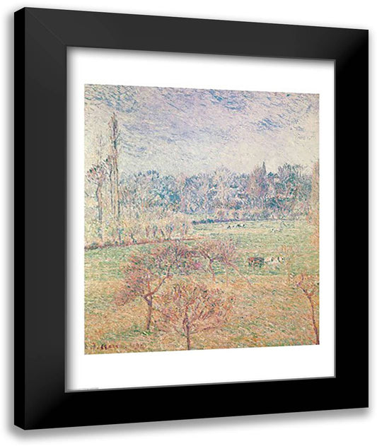 Autumn Morning, 1892 22x28 Black Modern Wood Framed Art Print Poster by Pissarro, Camille