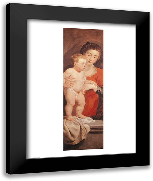 Triptych of Christ in the Straw 22x28 Black Modern Wood Framed Art Print Poster by Rubens, Peter Paul