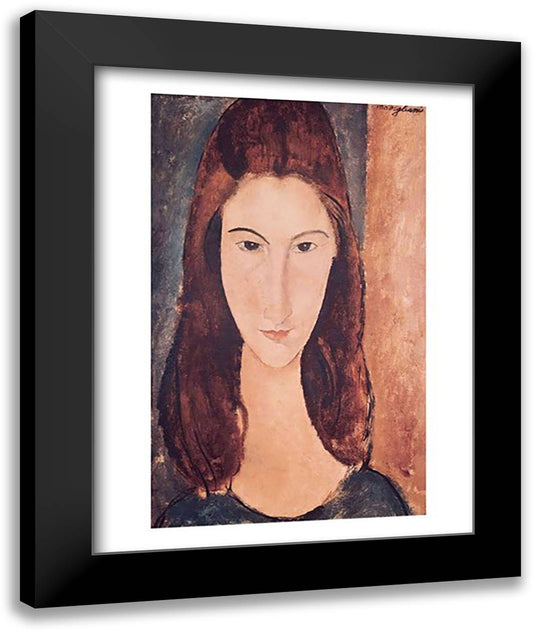 Portrait of a Young Girl 22x28 Black Modern Wood Framed Art Print Poster by Modigliani, Amedeo