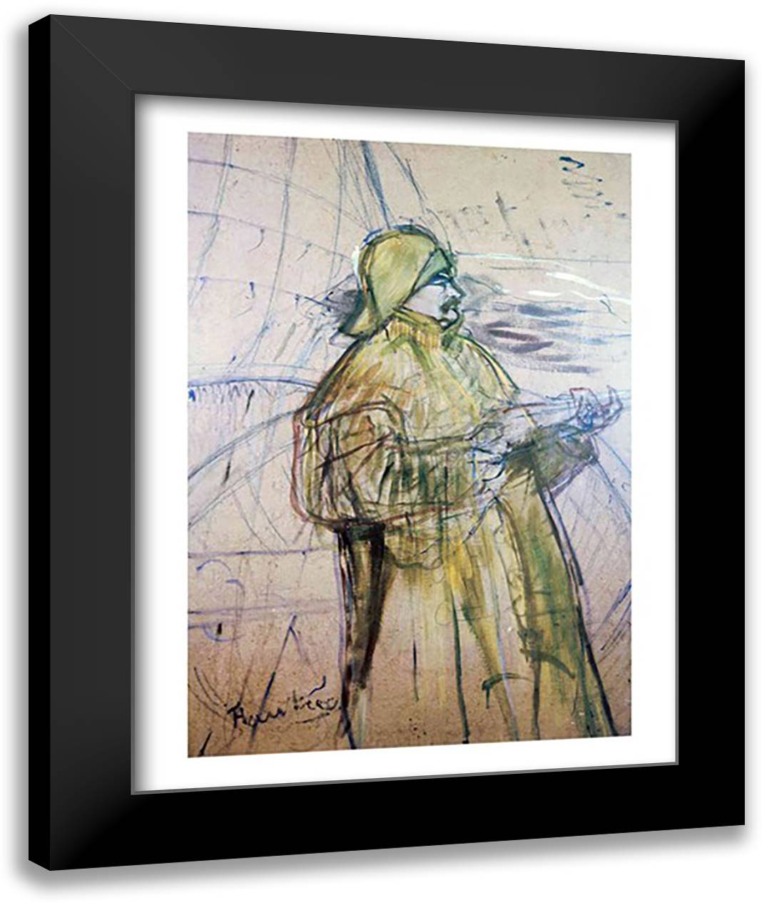 Portrait of Maurice Joyant 22x28 Black Modern Wood Framed Art Print Poster by Toulouse-Lautrec, Henri de