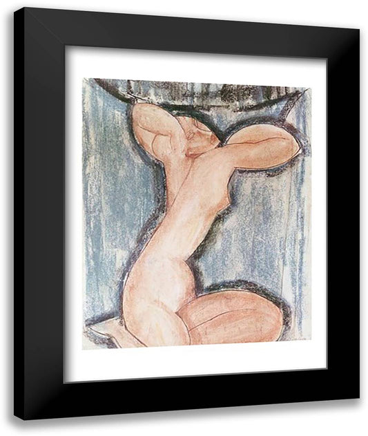 Caryatid 22x28 Black Modern Wood Framed Art Print Poster by Modigliani, Amedeo