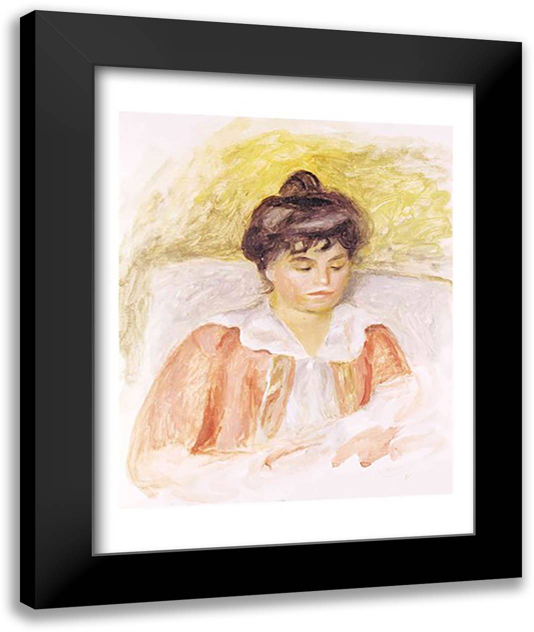 Portrait of Madame Albert Andre 22x28 Black Modern Wood Framed Art Print Poster by Renoir, Pierre-Auguste