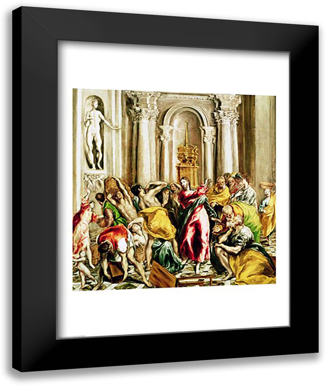 Jesus Driving the Merchants from the Temple 22x28 Black Modern Wood Framed Art Print Poster by El Greco