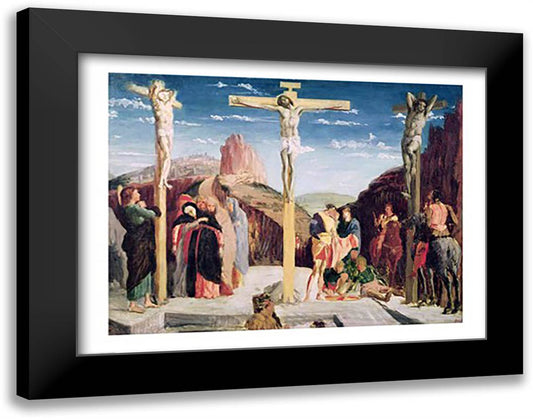 Calvary, after a painting by Andrea Mantegna 28x22 Black Modern Wood Framed Art Print Poster by Degas, Edgar