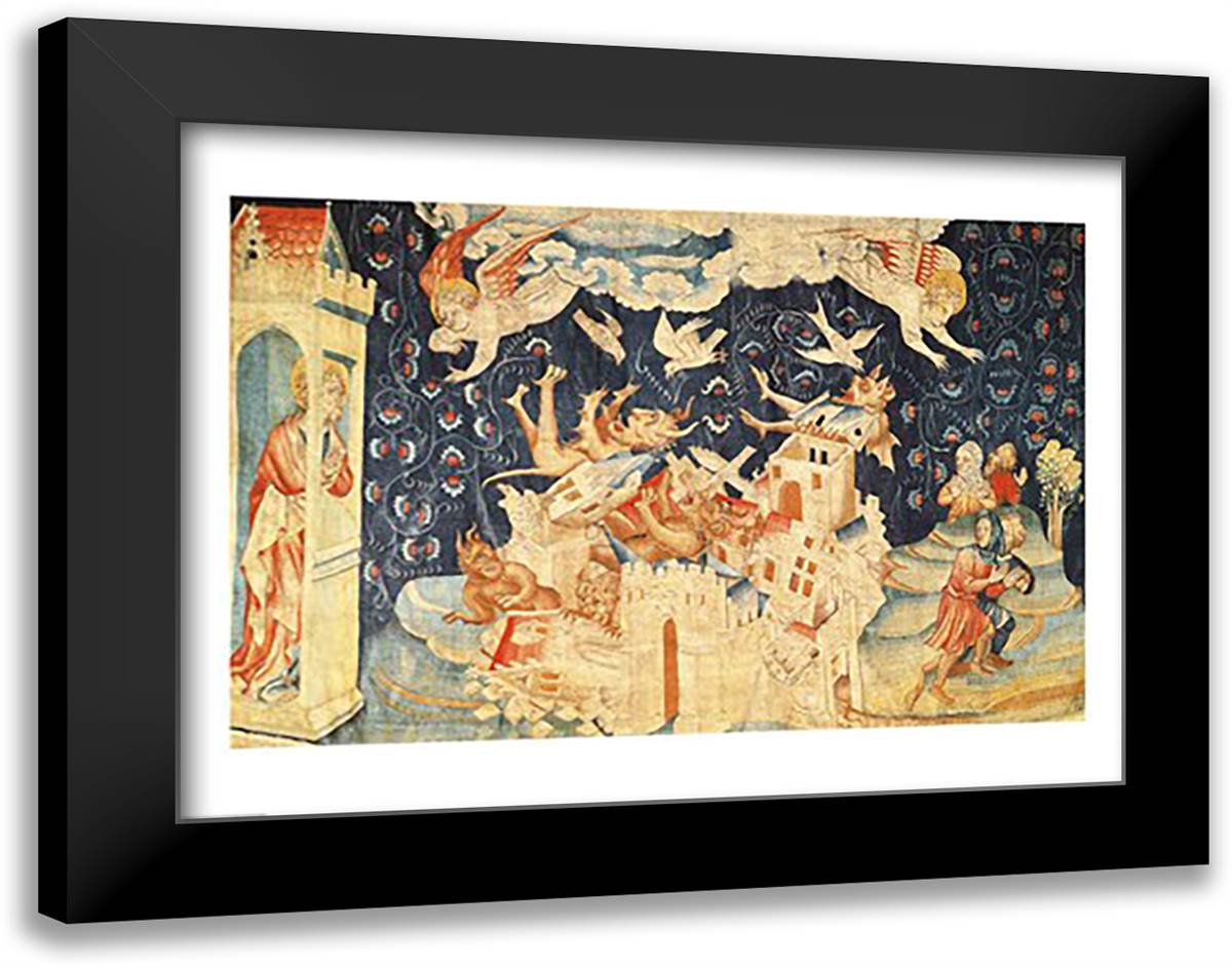 Babylon Invaded by Demons 28x22 Black Modern Wood Framed Art Print Poster by Bataille, Nicolas