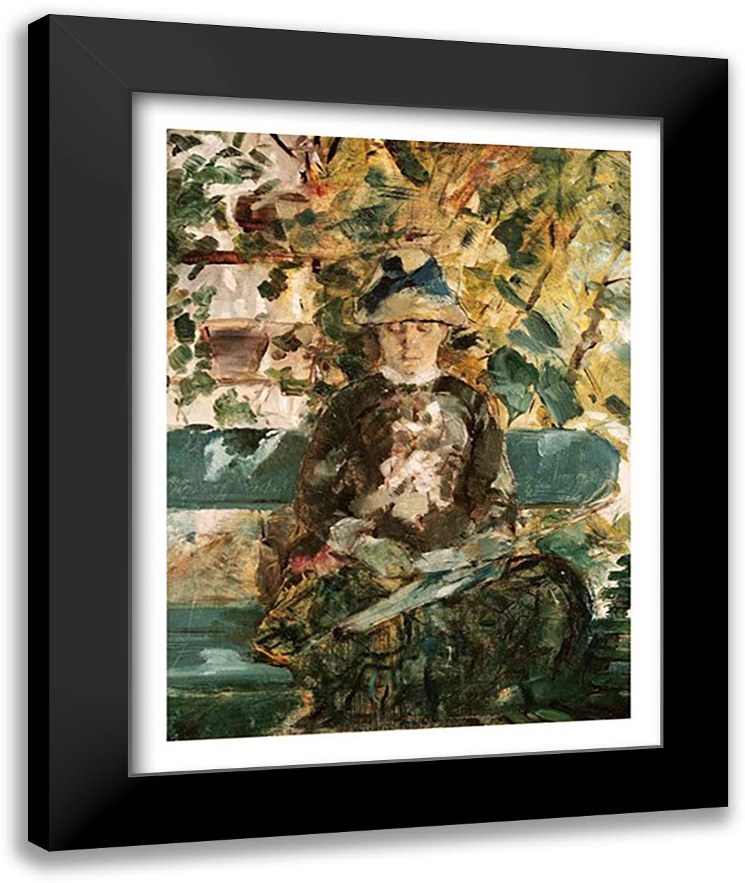 Portrait of Adele Tapie de Celeyran 22x28 Black Modern Wood Framed Art Print Poster by Toulouse-Lautrec, Henri de