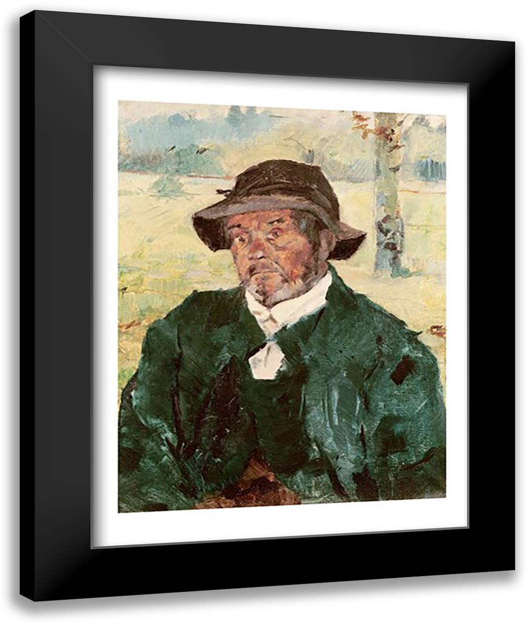 An Old Man, Celeyran, 1882 22x28 Black Modern Wood Framed Art Print Poster by Toulouse-Lautrec, Henri de