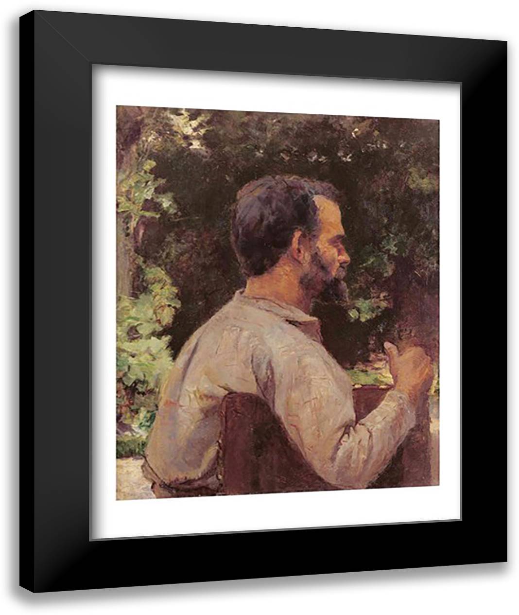 Head of a Man, Monsieur Etienne Devismes, 1882 22x28 Black Modern Wood Framed Art Print Poster by Toulouse-Lautrec, Henri de