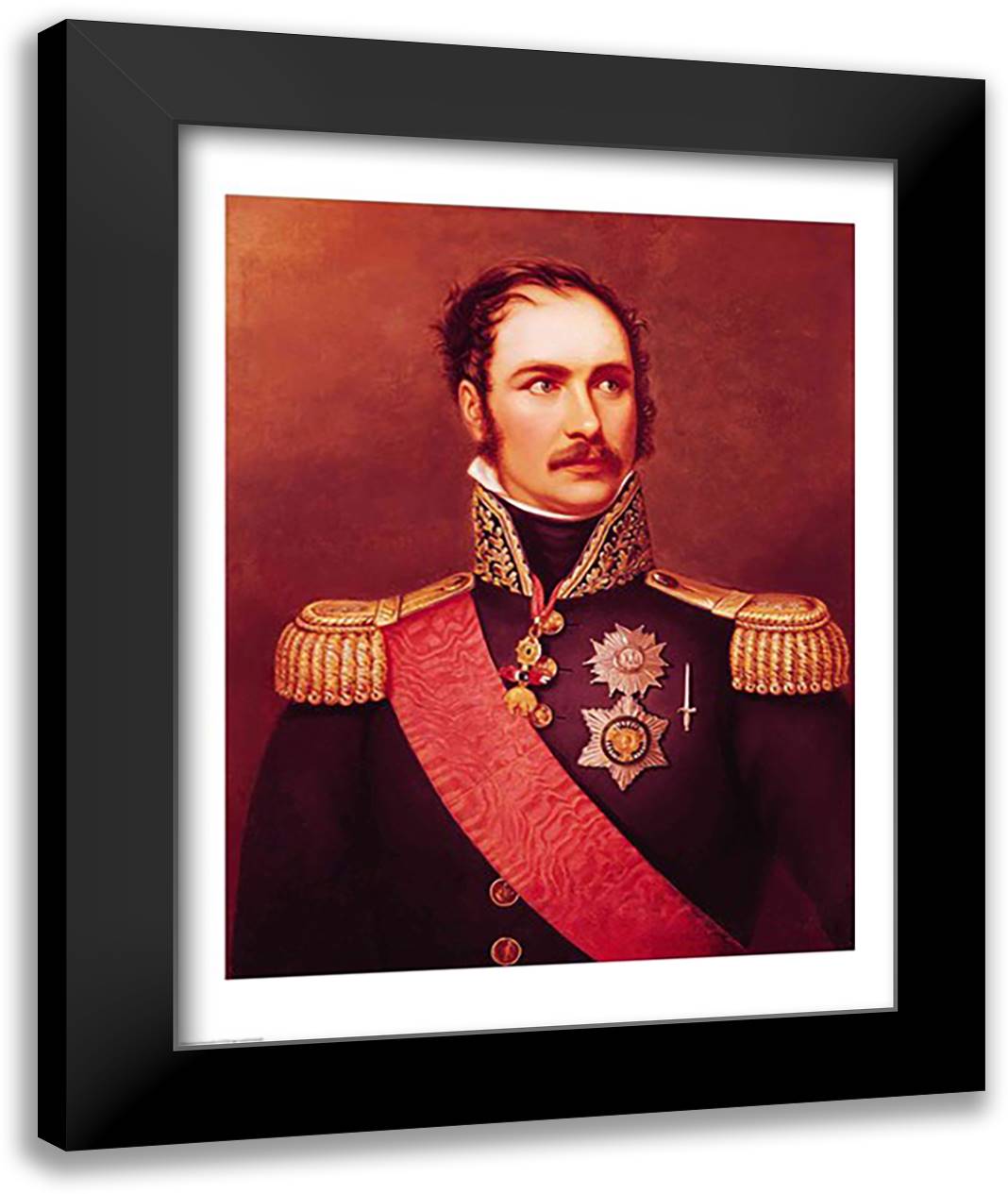 Portrait of Prince Eugene de Beauharnais 22x28 Black Modern Wood Framed Art Print Poster by David, Jacques-Louis