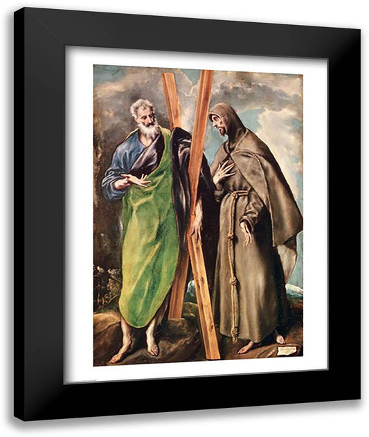 SS. Andrew and Francis of Assisi 22x28 Black Modern Wood Framed Art Print Poster by El Greco