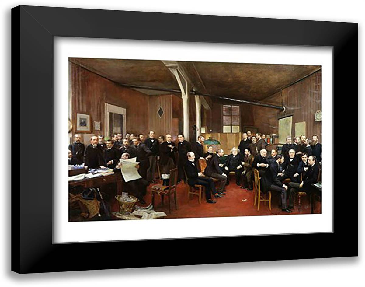 Le Journal des Debats, 1889 28x22 Black Modern Wood Framed Art Print Poster by Beraud, Jean