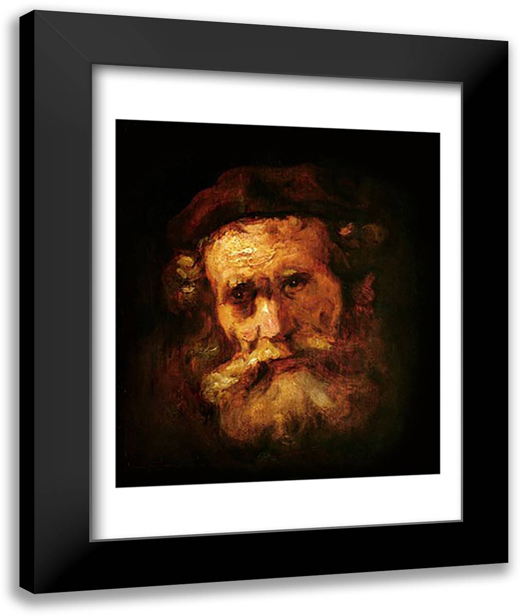 A Rabbi 22x28 Black Modern Wood Framed Art Print Poster by Rembrandt