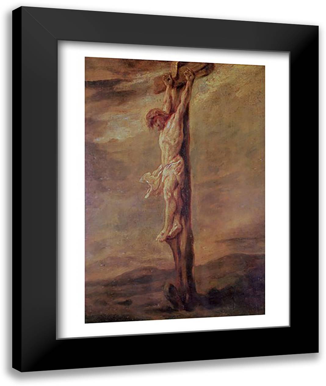 Christ on the Cross, c.1646 22x28 Black Modern Wood Framed Art Print Poster by Rembrandt