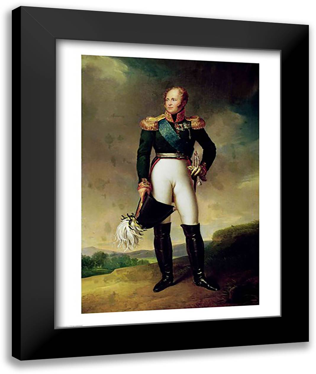 Portrait of Alexander I 22x28 Black Modern Wood Framed Art Print Poster by Gerard, Francois
