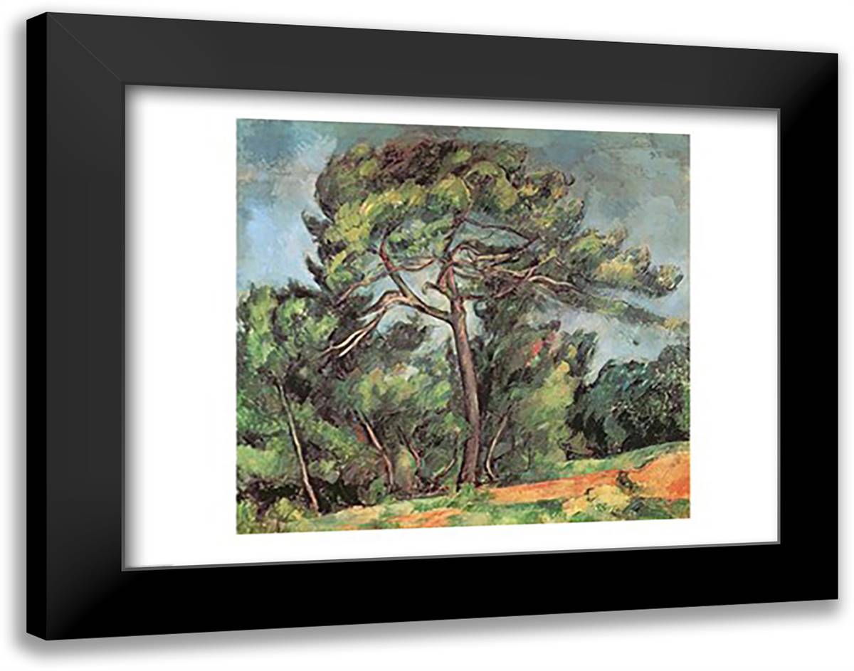 The Large Pine, c.1889 28x22 Black Modern Wood Framed Art Print Poster by Cezanne, Paul