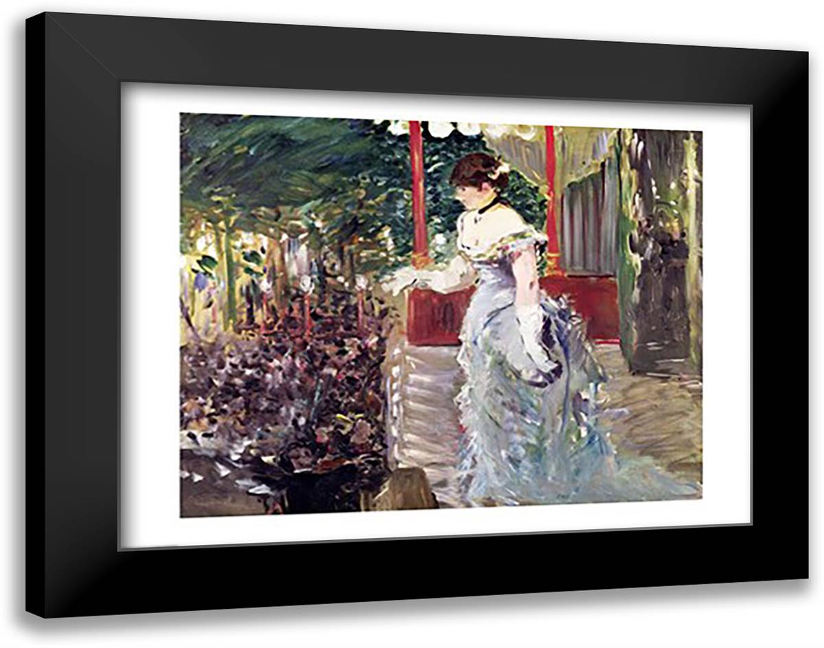 Cafe Concert, 1879 28x22 Black Modern Wood Framed Art Print Poster by Manet, Edouard