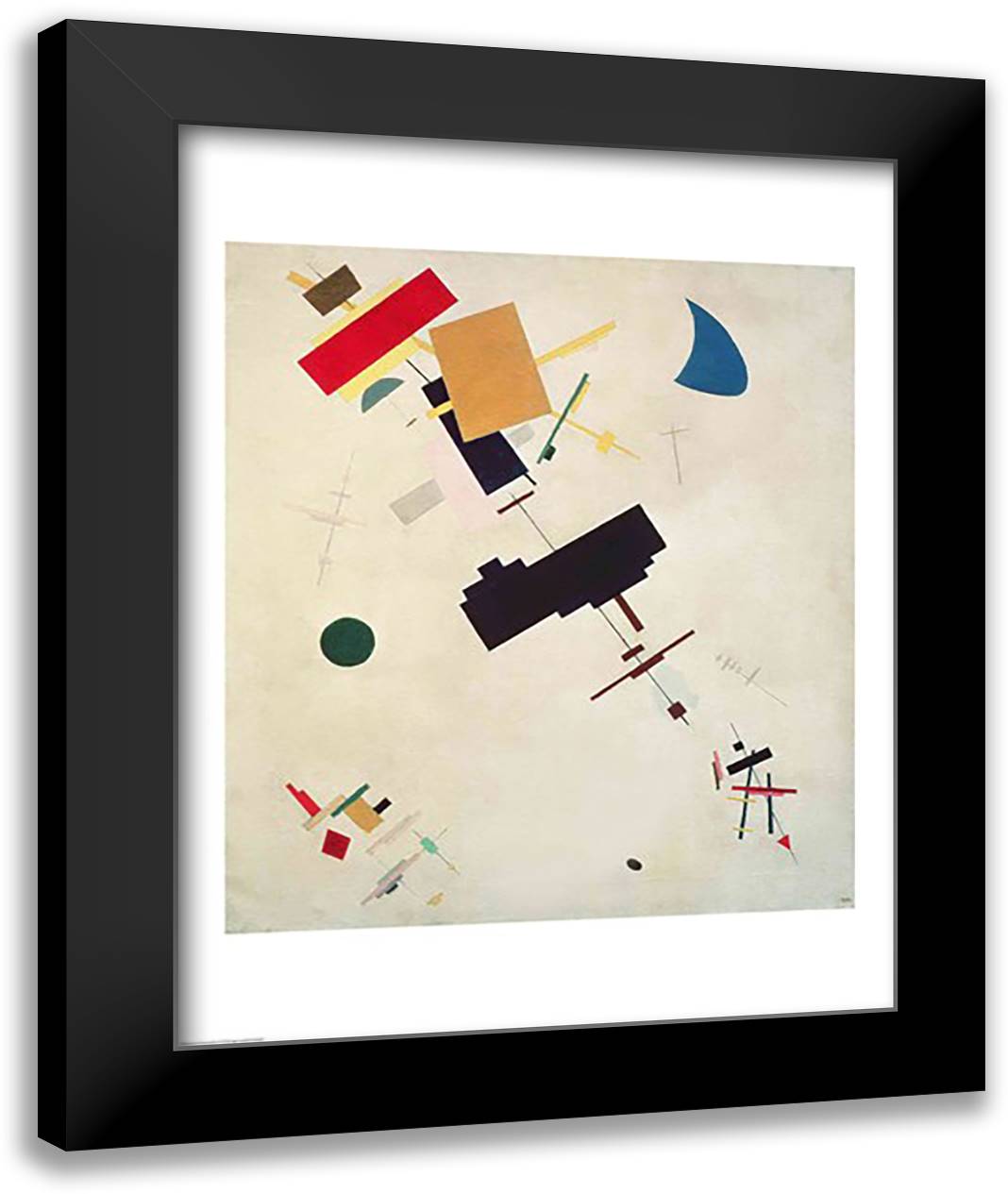 Suprematist Composition No.56 22x28 Black Modern Wood Framed Art Print Poster by Malevich, Kazimir