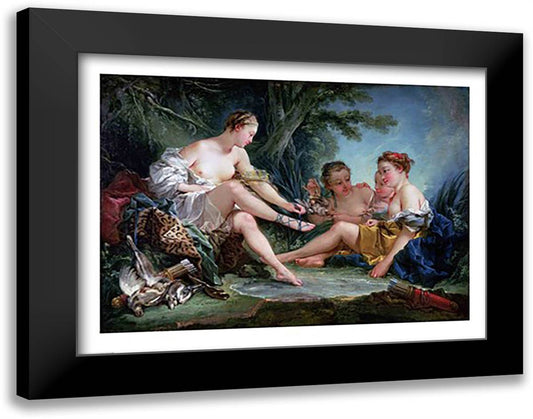 Diana after the Hunt, 1745 28x22 Black Modern Wood Framed Art Print Poster by Boucher, Francois