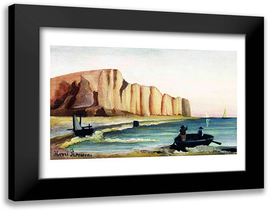 Cliffs, c.1897 28x22 Black Modern Wood Framed Art Print Poster by Rousseau, Henri