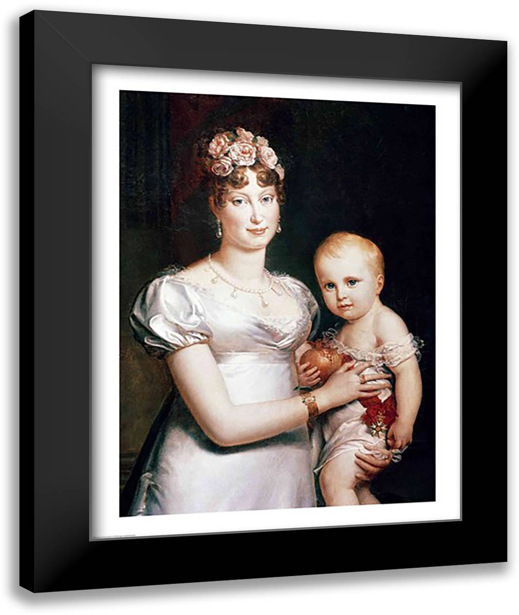 Marie-Louise 22x28 Black Modern Wood Framed Art Print Poster by Gerard, Francois