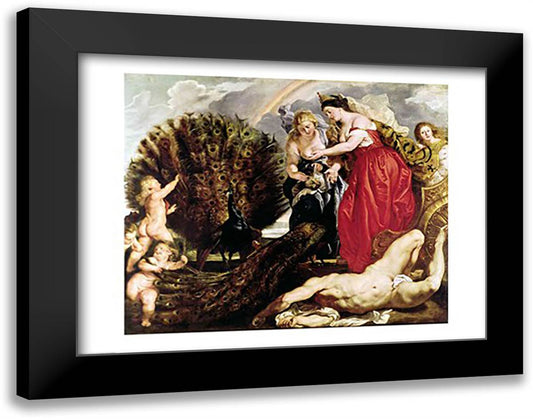 Juno and Argus, 1611 28x22 Black Modern Wood Framed Art Print Poster by Rubens, Peter Paul