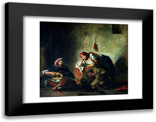 Jewish Musicians in Mogador, 1847 28x22 Black Modern Wood Framed Art Print Poster by Delacroix, Eugene
