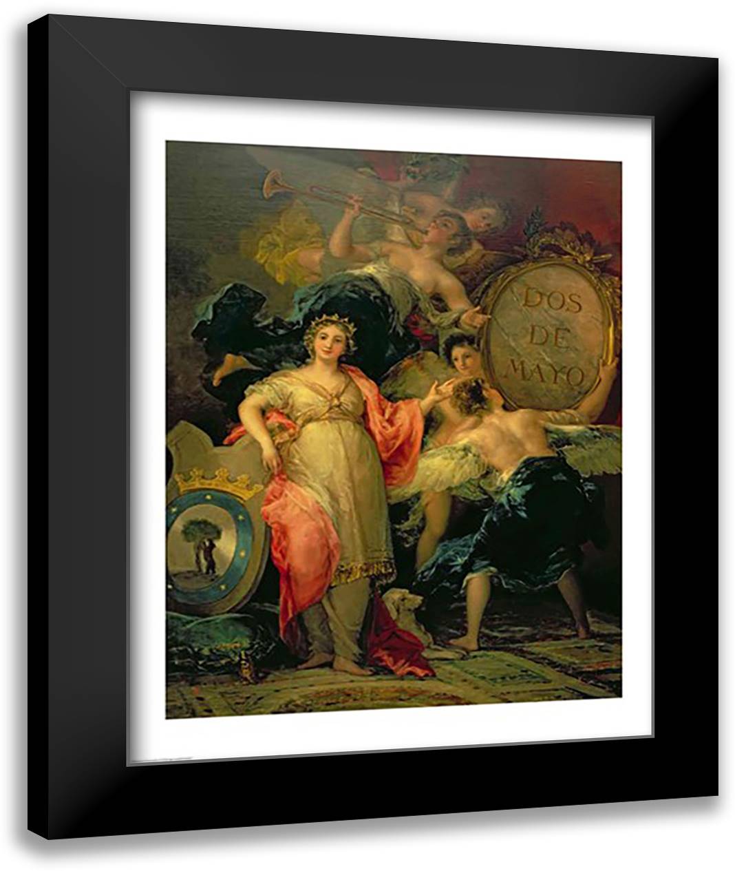 Allegory of the City of Madrid, 1810 22x28 Black Modern Wood Framed Art Print Poster by Goya, Francisco De
