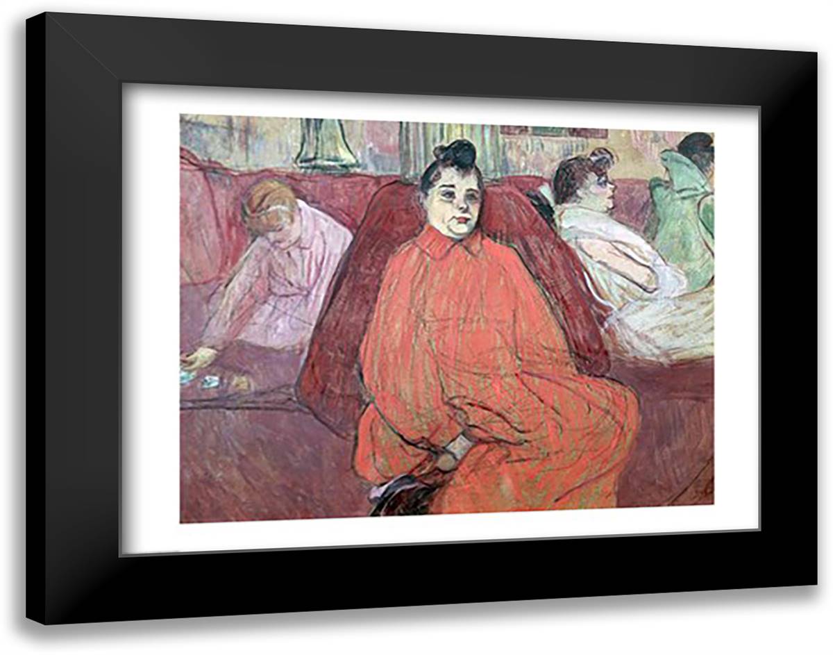 The Divan, 1893 28x22 Black Modern Wood Framed Art Print Poster by Toulouse-Lautrec, Henri de