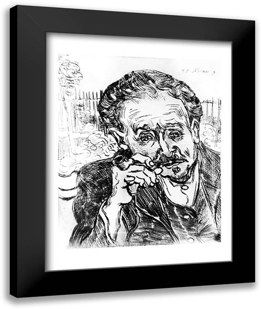 The Man with the Pipe, Portrait of Doctor Paul Gachet 22x28 Black Modern Wood Framed Art Print Poster by Van Gogh, Vincent