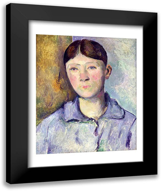 Portrait of Madame Cezanne, 1885-90 22x28 Black Modern Wood Framed Art Print Poster by Cezanne, Paul