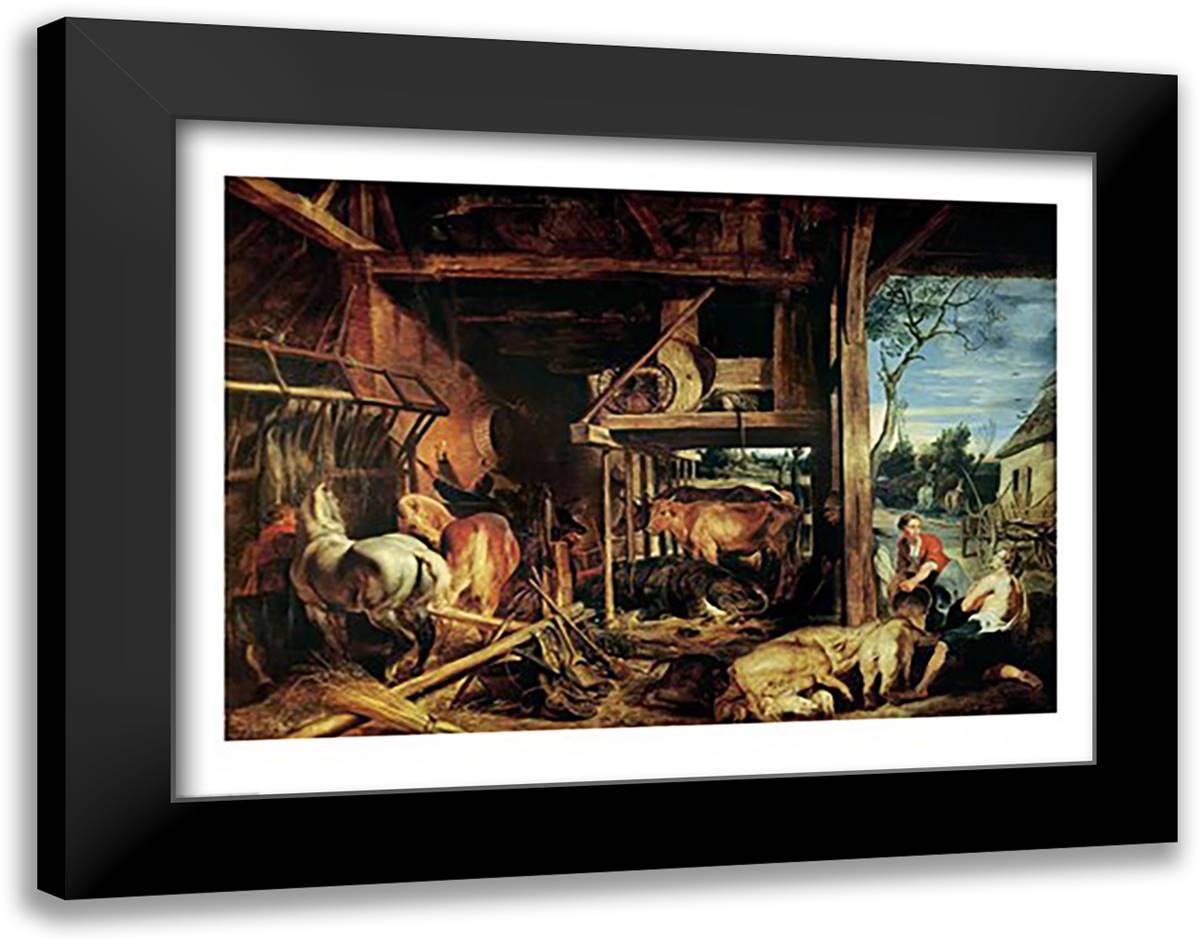 The Return of the Prodigal Son, c.1618 28x22 Black Modern Wood Framed Art Print Poster by Rubens, Peter Paul
