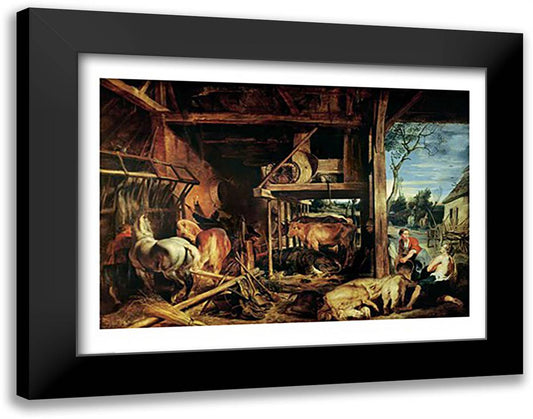 The Return of the Prodigal Son, c.1618 28x22 Black Modern Wood Framed Art Print Poster by Rubens, Peter Paul