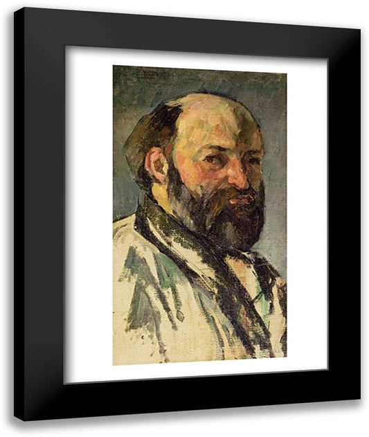 Self Portrait, c.1877-80 22x28 Black Modern Wood Framed Art Print Poster by Cezanne, Paul