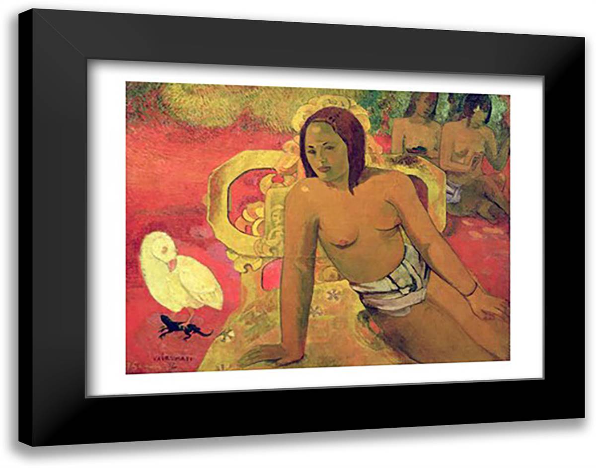 Vairumati, 1897 28x22 Black Modern Wood Framed Art Print Poster by Gauguin, Paul