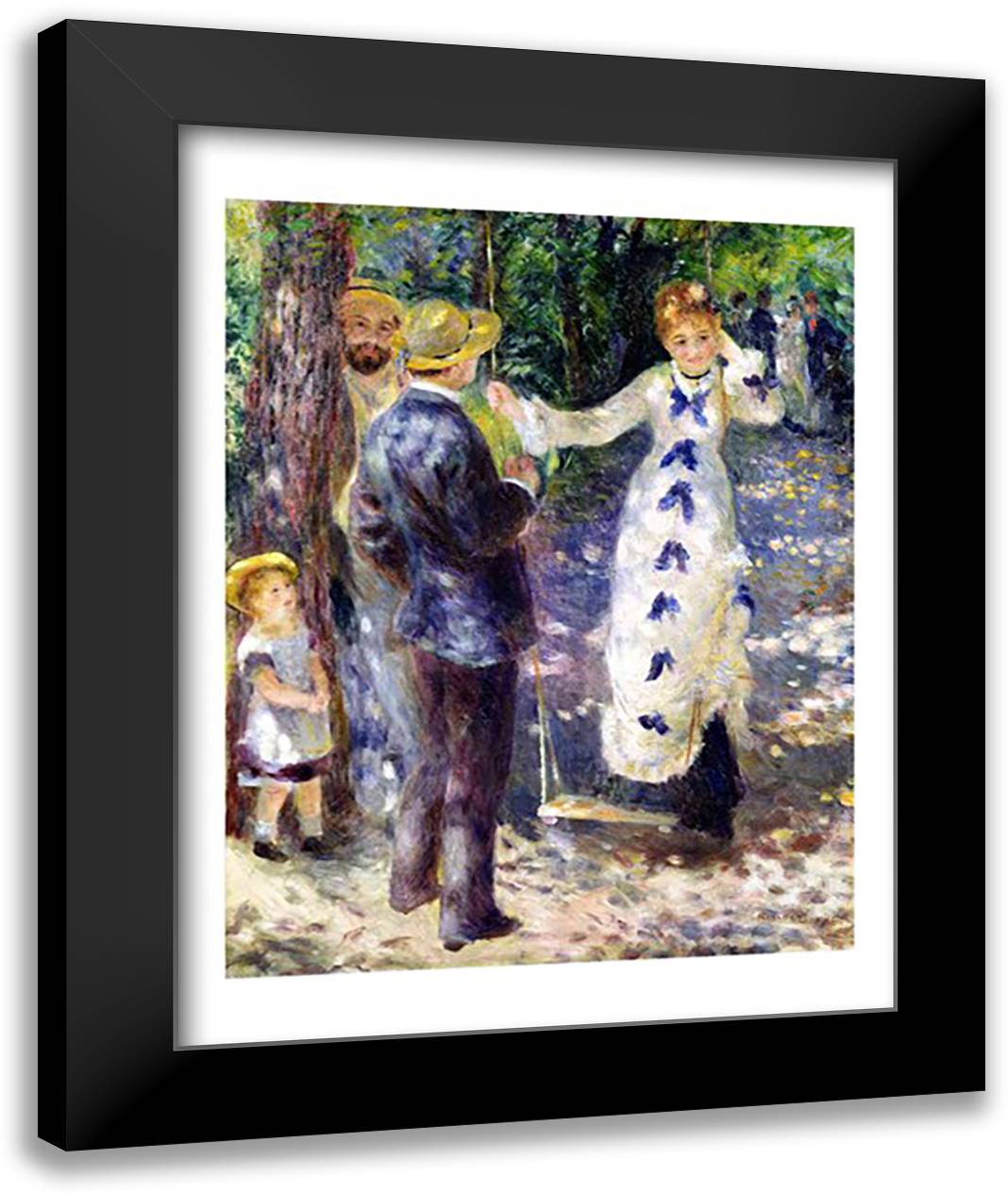 The Swing, 1876 22x28 Black Modern Wood Framed Art Print Poster by Renoir, Pierre-Auguste