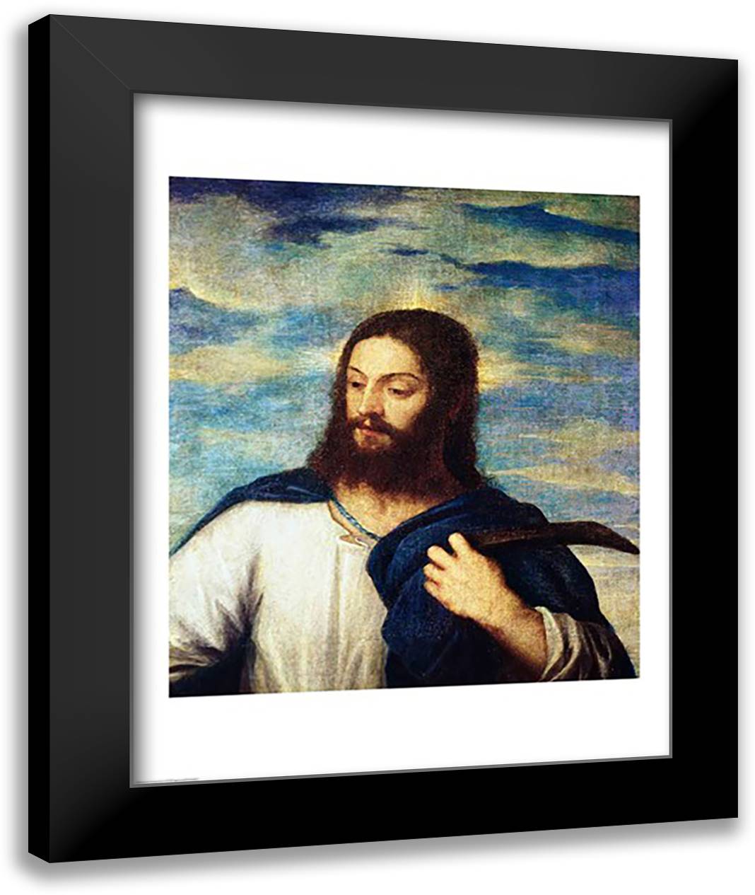 The Saviour 22x28 Black Modern Wood Framed Art Print Poster by Titian