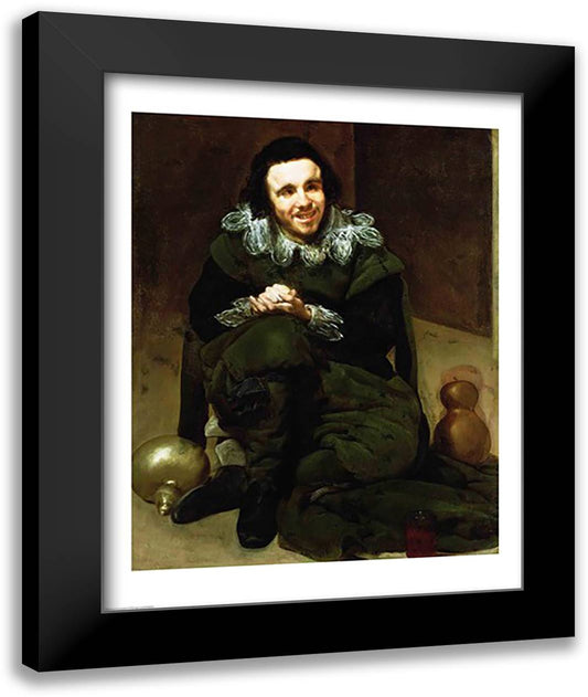 The Buffoon Calabacillas 22x28 Black Modern Wood Framed Art Print Poster by Velazquez, Diego