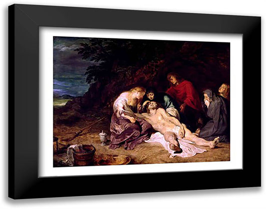 Lamentation over the Dead Christ with St. John and the Holy Women 28x22 Black Modern Wood Framed Art Print Poster by Rubens, Peter Paul