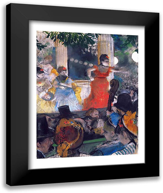 Cafe Concert at Les Ambassadeurs 22x28 Black Modern Wood Framed Art Print Poster by Degas, Edgar