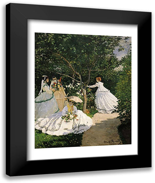 Women in the Garden, 1867 22x28 Black Modern Wood Framed Art Print Poster by Monet, Claude
