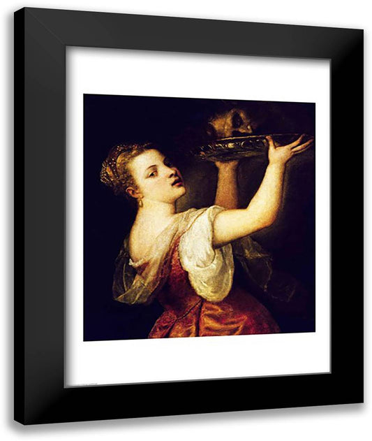 Salome Carrying the Head of St. John the Baptist 22x28 Black Modern Wood Framed Art Print Poster by Titian