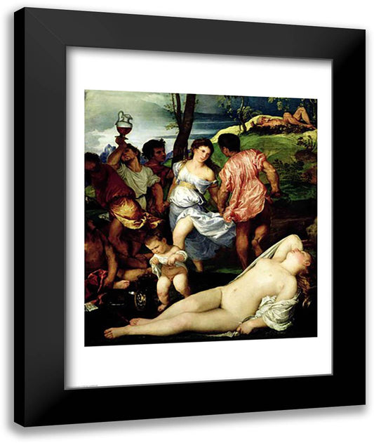 The Andrians 22x28 Black Modern Wood Framed Art Print Poster by Titian